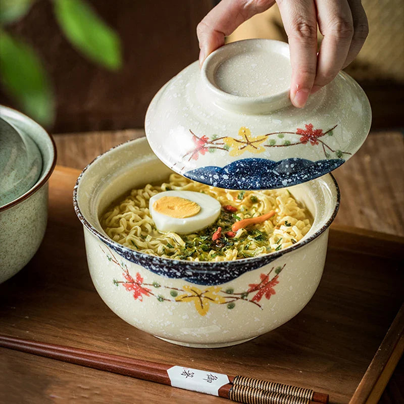 Instant Ramen Bowl With Lid Porcelain Large Capacity - Tophatter Daily Deals