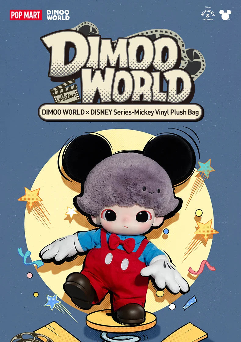 Genuine Pop Mart Dimoo World × Disney Series - Mickey Vinyl Plush Bag Animals - Tophatter Daily Deals