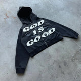 Oversized Unisex Zip-Up Hoodie - Boxy Cut, Knit, Street - Tophatter Daily Deals