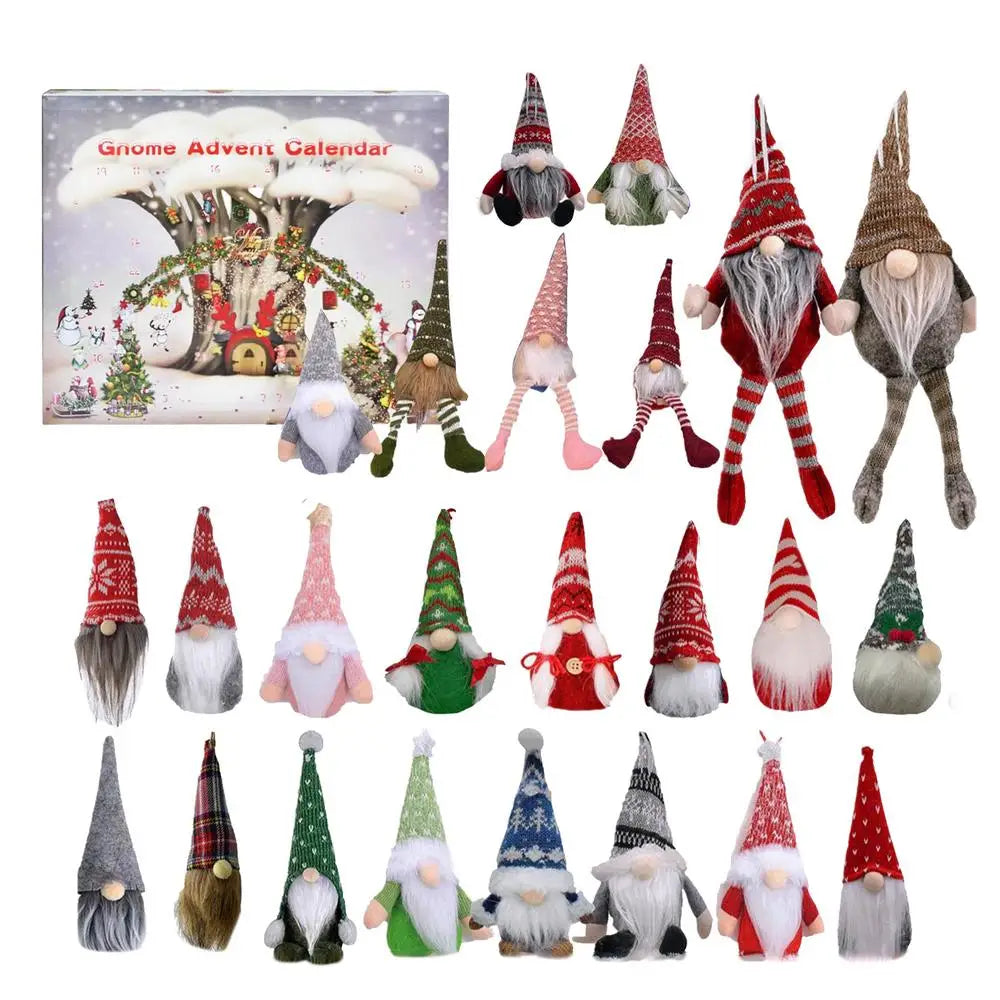 Christmas Gnome Advent Calendar 24 Plush Countdown 2025 H - Tophatter Daily Deals