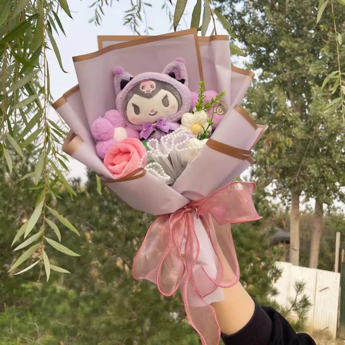 Sanrio Kuromi Plush Toy Flower Bouquet Lilac Flowers - Tophatter Daily Deals