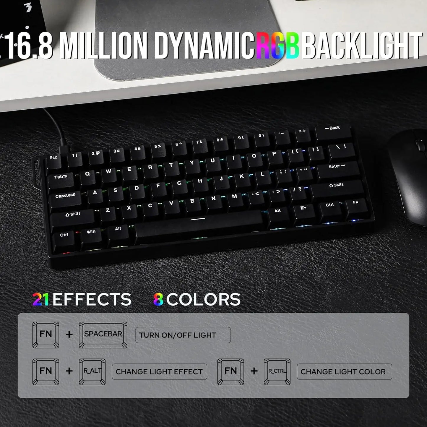 60 Percent Magnetic Mechanical Keyboard Hot Swap 8000Hz - Tophatter Daily Deals