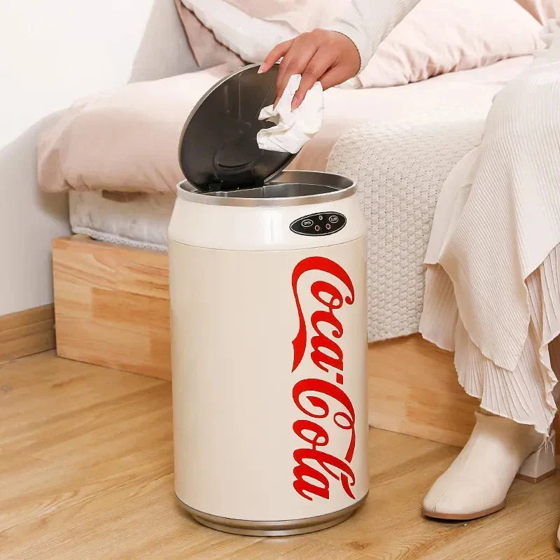 Automatic Induction Trash Can Round Kitchen Bin 24x40cm - Tophatter Daily Deals