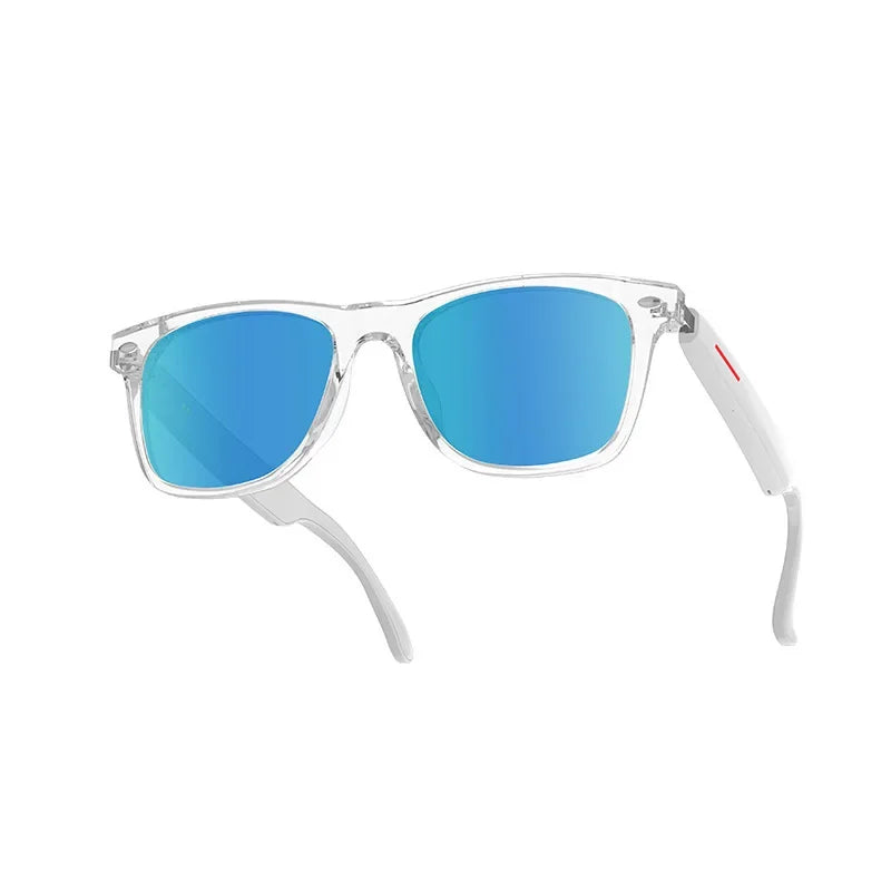Smart Translation Glasses Bluetooth Call Voice Assistant Blue FULL FRame - Tophatter Daily Deals