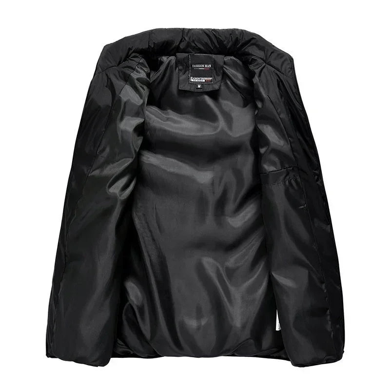 Warm Men’s Puffer Vest - Short Quilted, Polyester, Winter - Tophatter Daily Deals