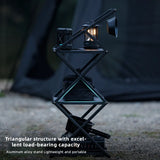 Camping Foldable Storage Organizer Rack Black Camp Furniture - Tophatter Daily Deals