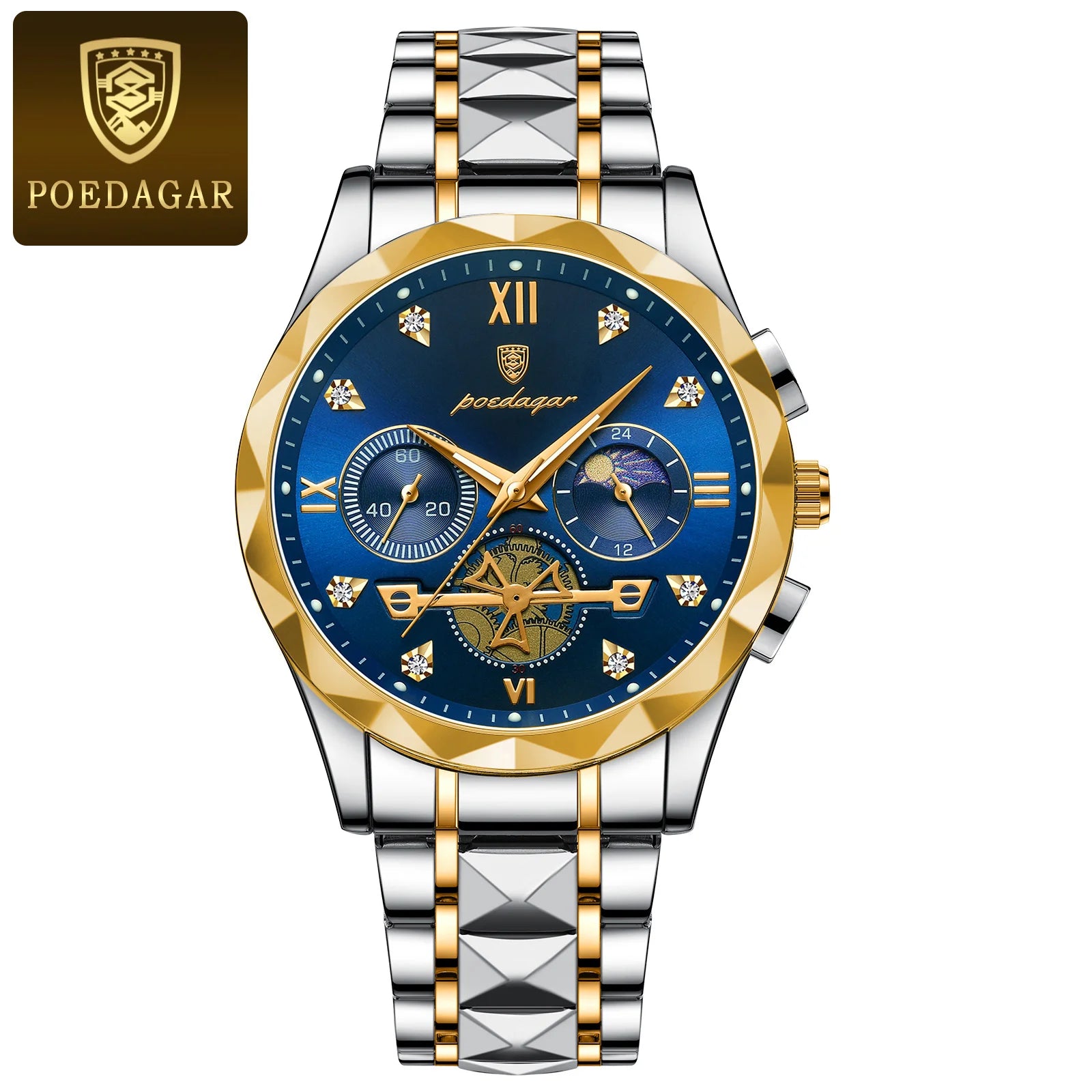 Viktor Po Edagar™ Luxury Men's Wristwatch Viktor Po Edagar™ Gold Blue Watches - Tophatter Daily Deals