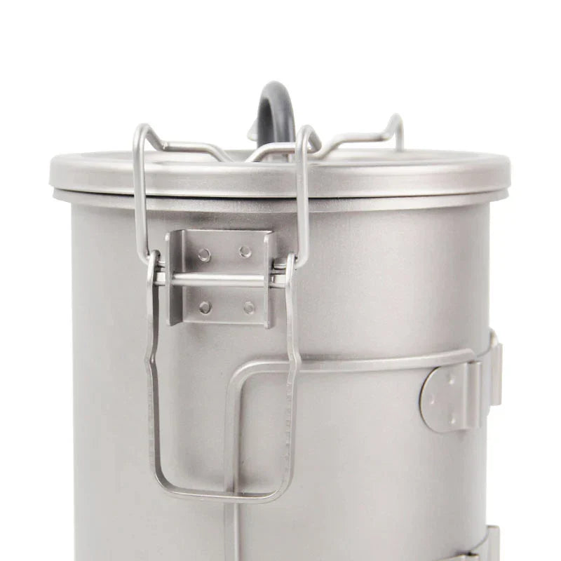 Titanium Steamer Pot Camping Cookware Silver Camp Cooking - Tophatter Daily Deals