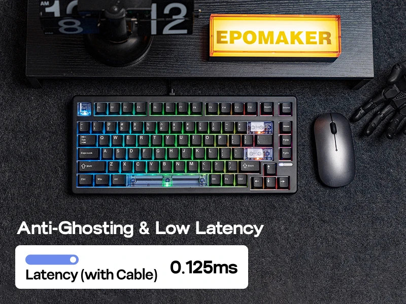 Mechanical Keyboard 75 Percent Hot Swap Gasket Mount Wired - Tophatter Daily Deals