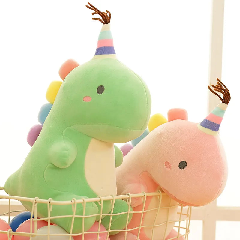 Pastel Party Dinosaur Plush Rainbow Plush Toy Animals - Tophatter Daily Deals