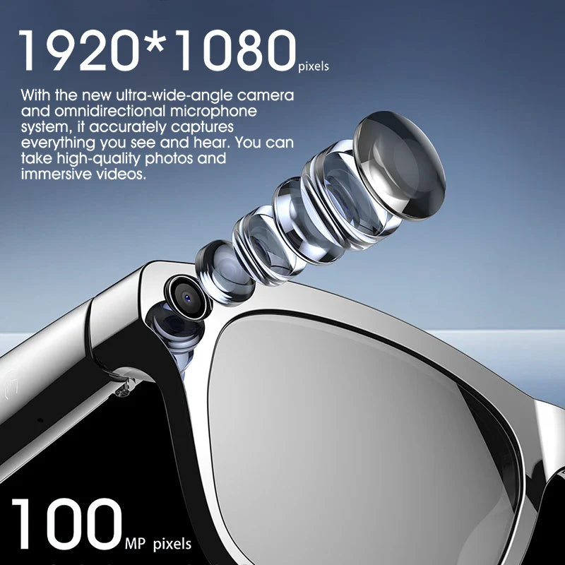 Smart AI Camera Glasses Bluetooth Call Voice Assistant - Tophatter Daily Deals