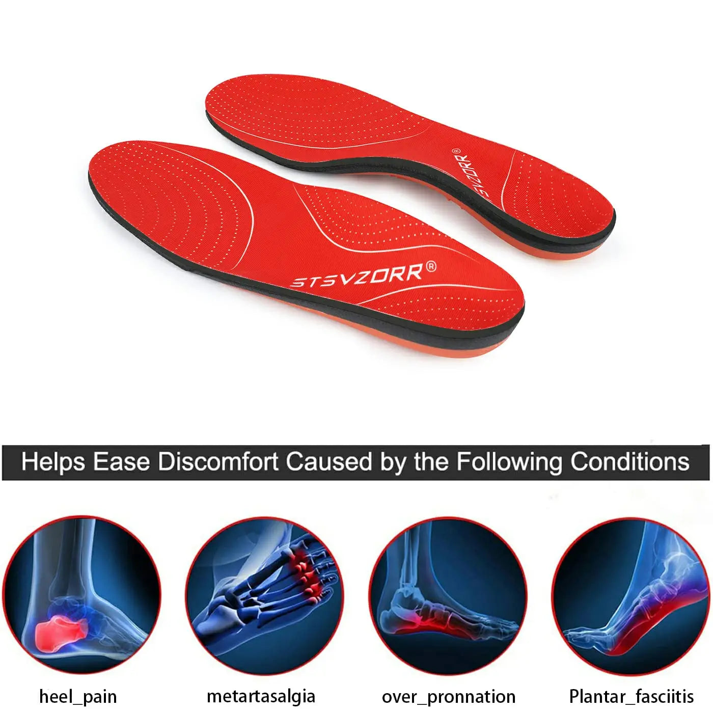 Plantar Fasciitis Insoles High Arch Orthotic Shoe Inserts Plantar Fascia Insole - Tophatter Daily Deals