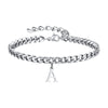 Initials Cuban Link Bracelet Stainless Steel Adjustable A - Tophatter Daily Deals