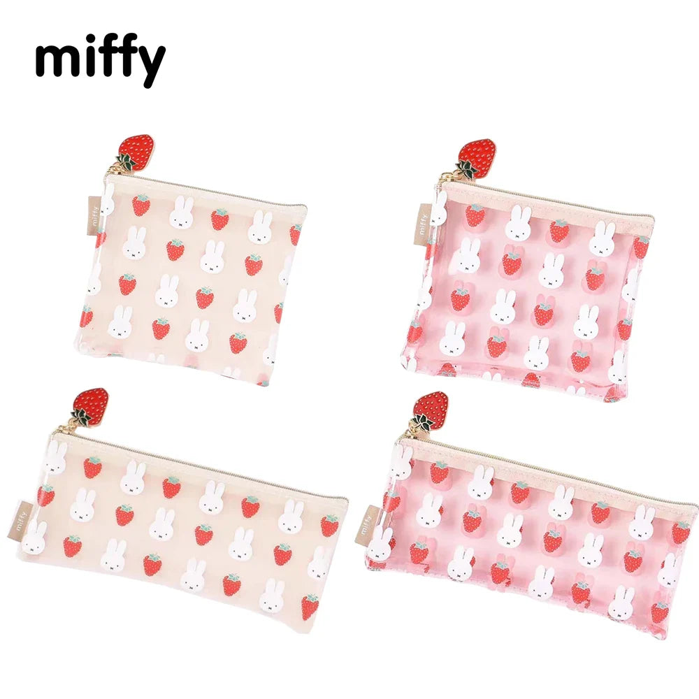 Miffy Strawberry Transparent PVC Zipped Case Animals - Tophatter Daily Deals