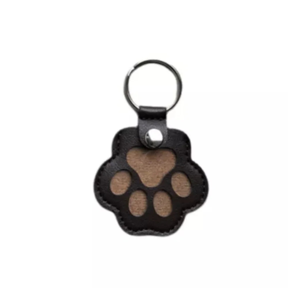 Pet Hair Keychain Paw Pendant PU Leather Hair Holder Black - Tophatter Daily Deals