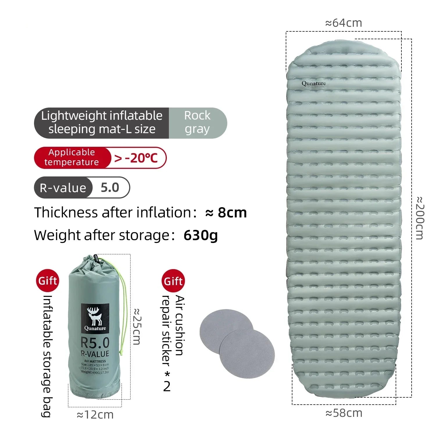 Inflatable Camping Sleeping Pad Waterproof Blue Camping & Hiking - Tophatter Daily Deals