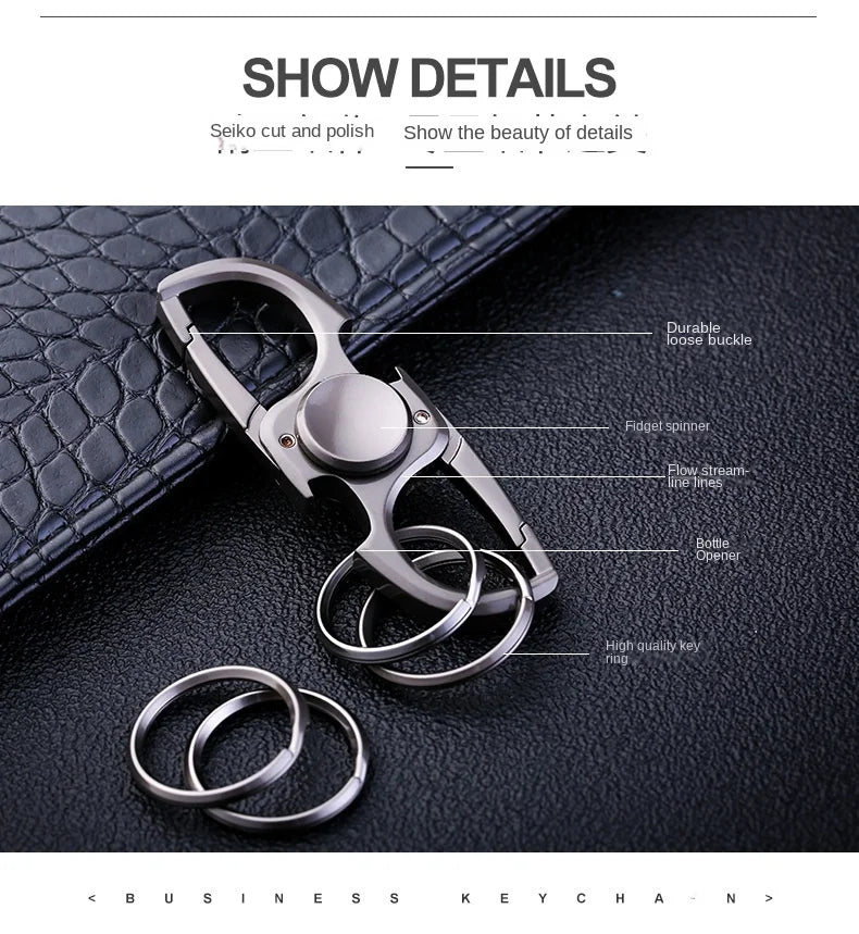 Fidget Spinner Keychain Stainless Steel EDC Gift 2025 - Tophatter Daily Deals