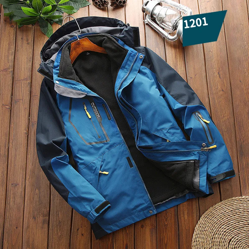 Waterproof Men's 2 In 1 Jacket - Softshell Fleece Hiking - Tophatter Daily Deals