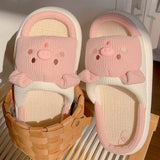 Pink Soft Cute Piggy Pattern Design Comfortable Home Slippers Slides Pig Animals - Tophatter Daily Deals
