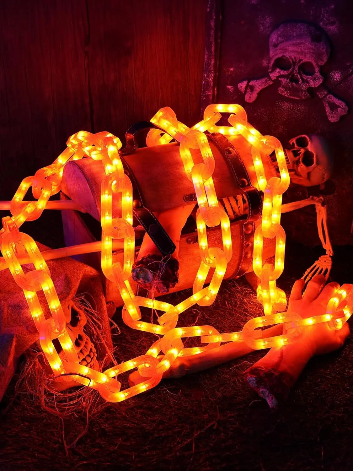 Solar Battery Halloween Chain Lights Waterproof 8 Modes - Tophatter Daily Deals