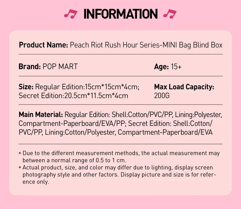 Genuine Pop Mart Peach Riot Rush Hour Series - Mini Bag Blind Box Figure Anime - Tophatter Daily Deals