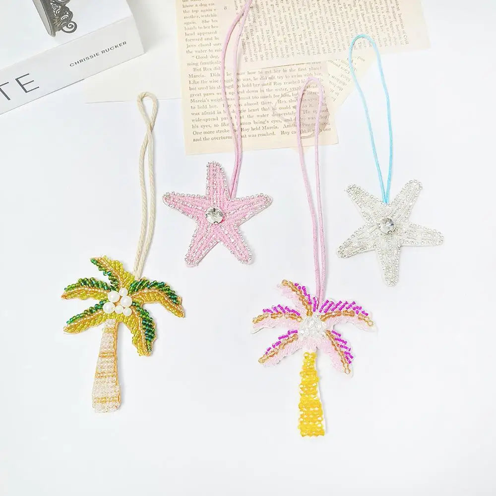 Coconut Tree Sequin Patch Keyring Bag Pendant Handmade - Tophatter Daily Deals