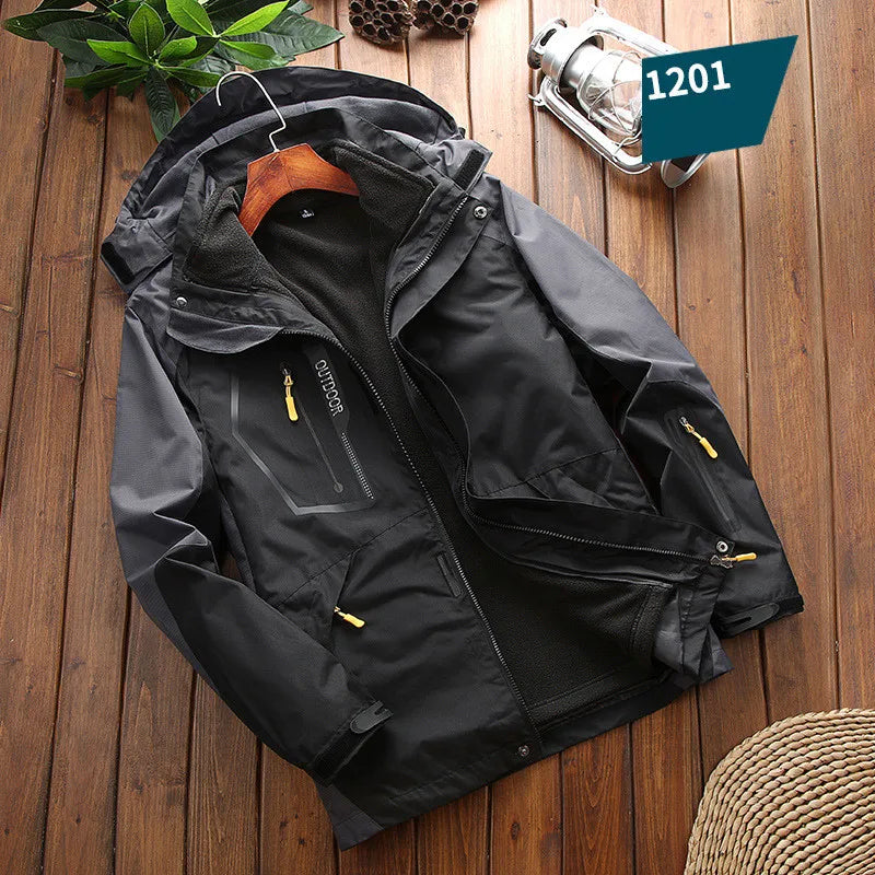 Waterproof Men's 2 In 1 Jacket - Softshell Fleece Hiking - Tophatter Daily Deals