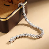 Moissanite Tennis Bracelet Sterling Silver Bridal Floral - Tophatter Daily Deals