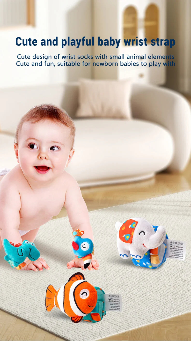 Baby Wrist Rattle Set Newborn Sensory Toys Soothing Gift - Tophatter Daily Deals