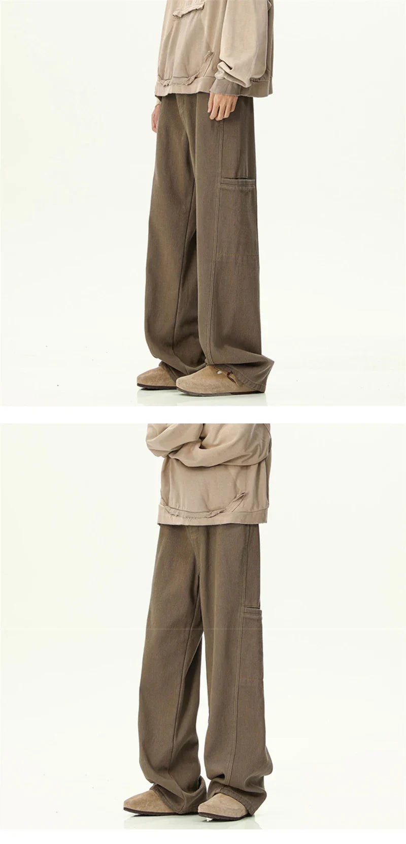 Oversized Mens Cargo Jeans - Wide Leg, Denim, Street - Tophatter Daily Deals