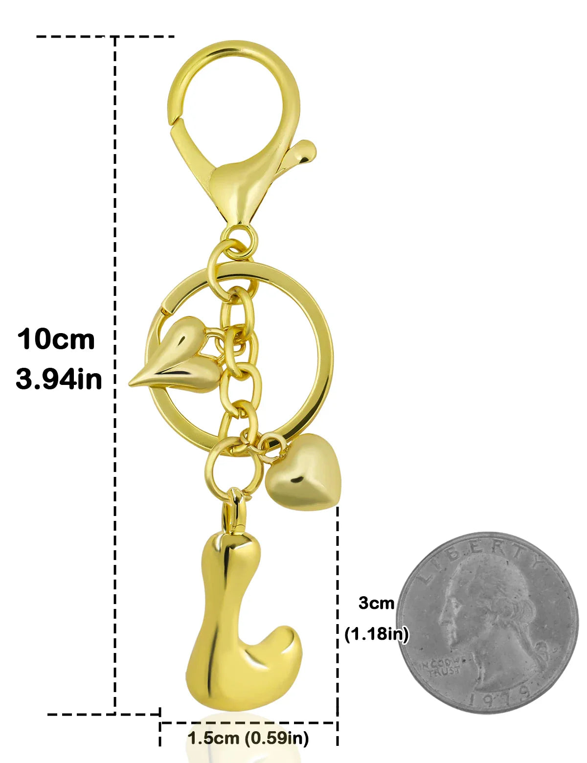 Personalized Keychain Gold Bubble Letter Bag Charm Gift L - Tophatter Daily Deals