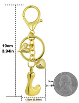 Personalized Keychain Gold Bubble Letter Bag Charm Gift L - Tophatter Daily Deals