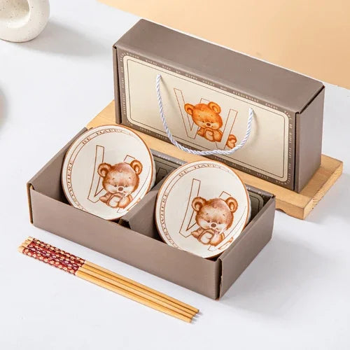Japanese Hand Painted Ceramic Bowl Set With Chopsticks D-2bowl 2chopsticks - Tophatter Daily Deals