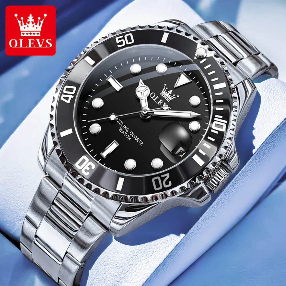 Quartz Watch Stainless Steel Date Classic Dress Watch Gift Sliver Black - Tophatter Daily Deals