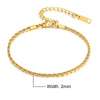 Stainless Steel Rope Chain Bracelet Twisted Singapore 979G-16-2 - Tophatter Daily Deals