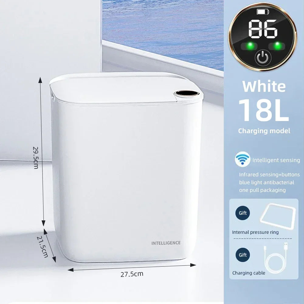 Smart Sensor Trash Can 18L With Display Type C Recharge - Tophatter Daily Deals