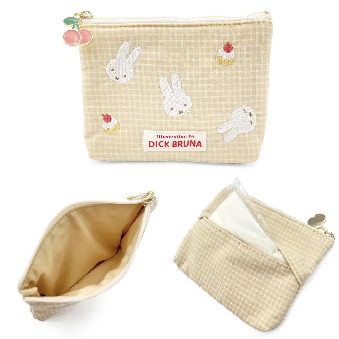 Miffy Embroidered Zipped Makeup Bag 03 Animals - Tophatter Daily Deals