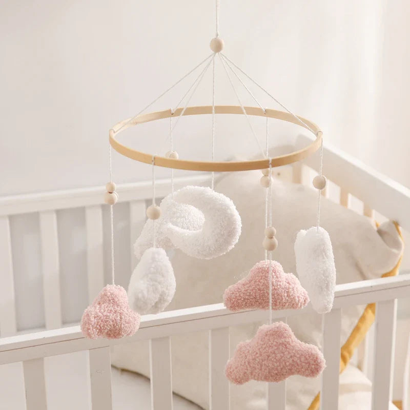 Wooden Crib Mobile Felt Bear Musical Newborn Sensory Toys - Tophatter Daily Deals