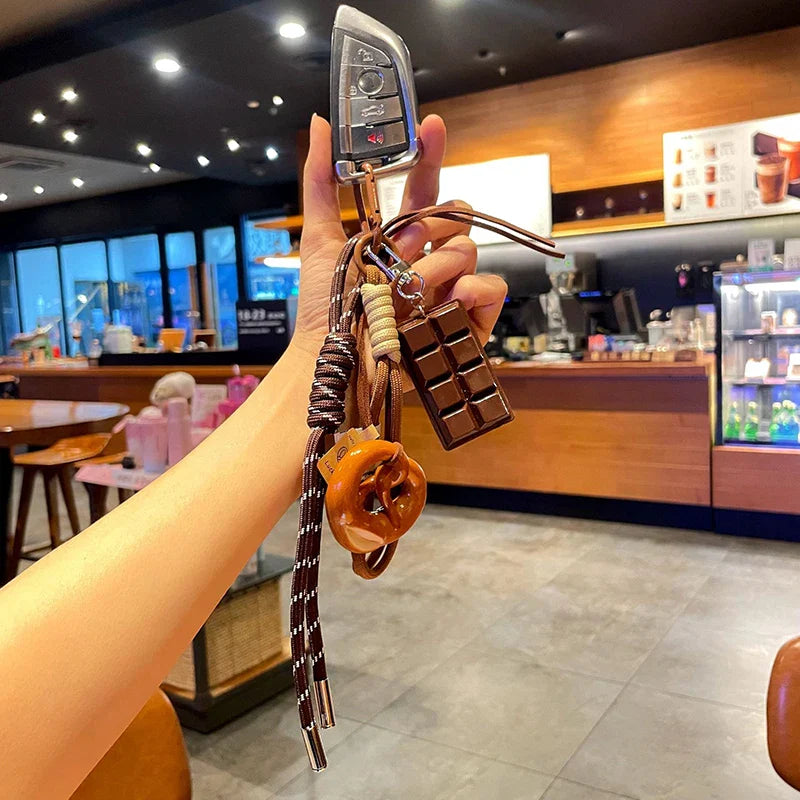 Woven Rope Bowknot Keychain With Cute Pastry Charms - Tophatter Daily Deals