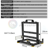 Open Frame PC Case Modular ATX MATX ITX Aluminum Rack MATX-Black - Tophatter Daily Deals