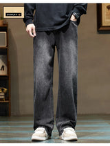 Stretchy Men's Jeans - Baggy Straight Flare, Denim Casual - Tophatter Daily Deals