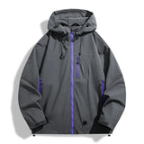 Waterproof Unisex Windbreaker - Hooded Single-Layer, Hiking Dark Gray - Tophatter Daily Deals