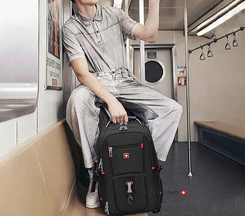 Travel Backpack Breathable Back Pad Black Backpacks - Tophatter Daily Deals