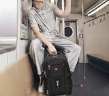 Travel Backpack Breathable Back Pad Black Backpacks - Tophatter Daily Deals