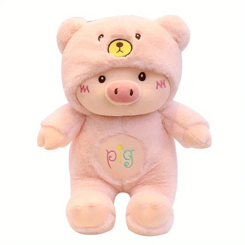 Pig Bear Hat Plush Toy Animals - Tophatter Daily Deals
