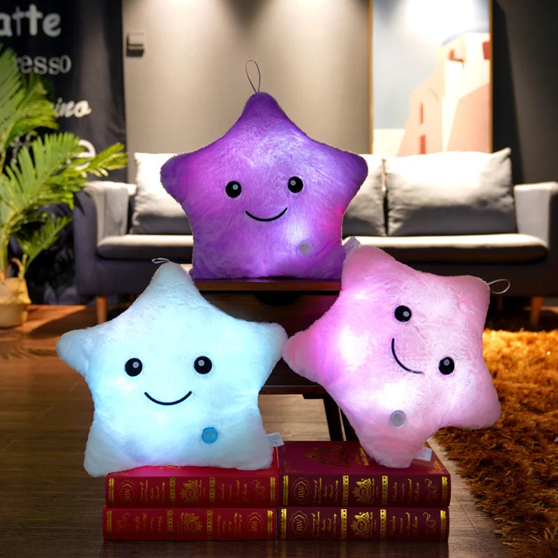 Luminous Star Plush Glowing LED Stars Cushion Outer Space - Tophatter Daily Deals