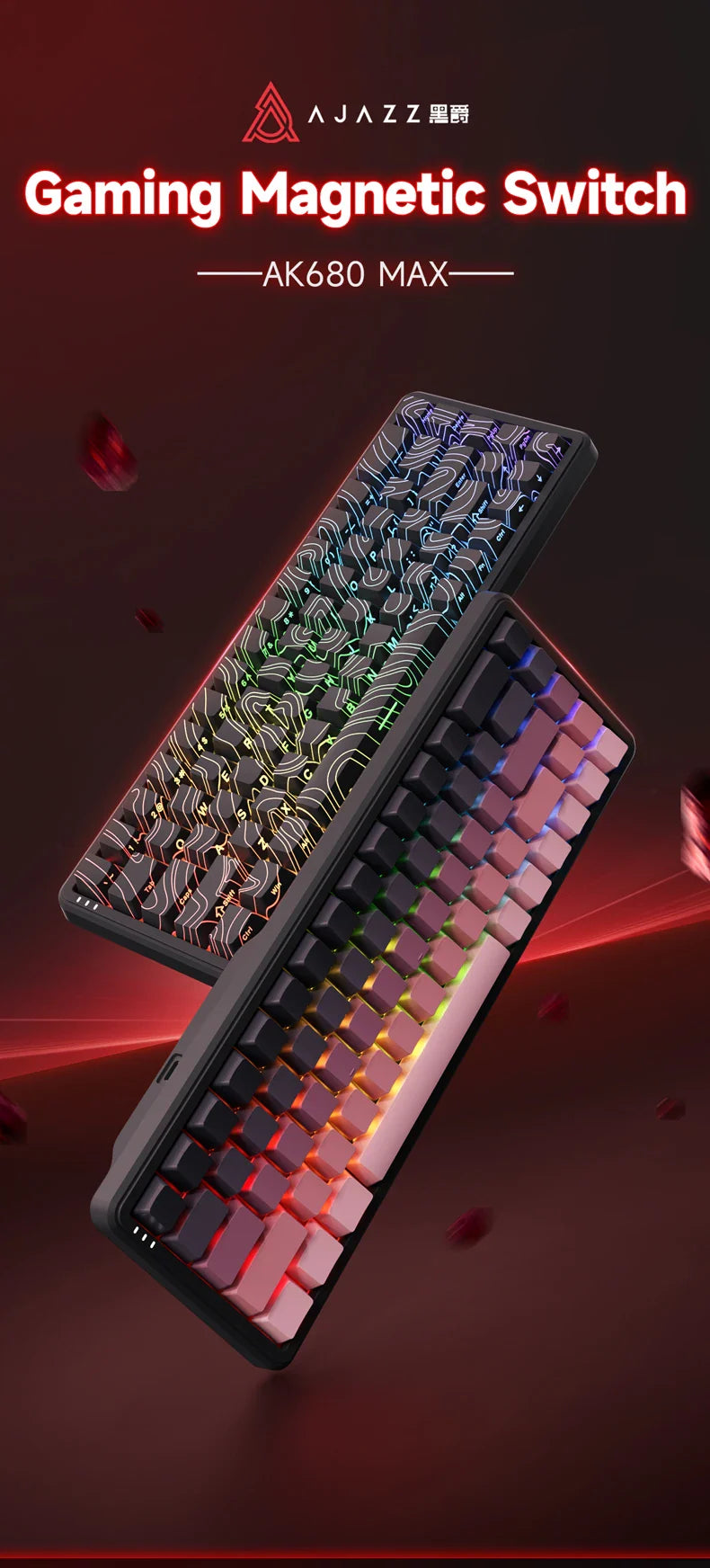 Mechanical Keyboard Sixty Mini Wireless ARGB Magnetic Hall - Tophatter Daily Deals