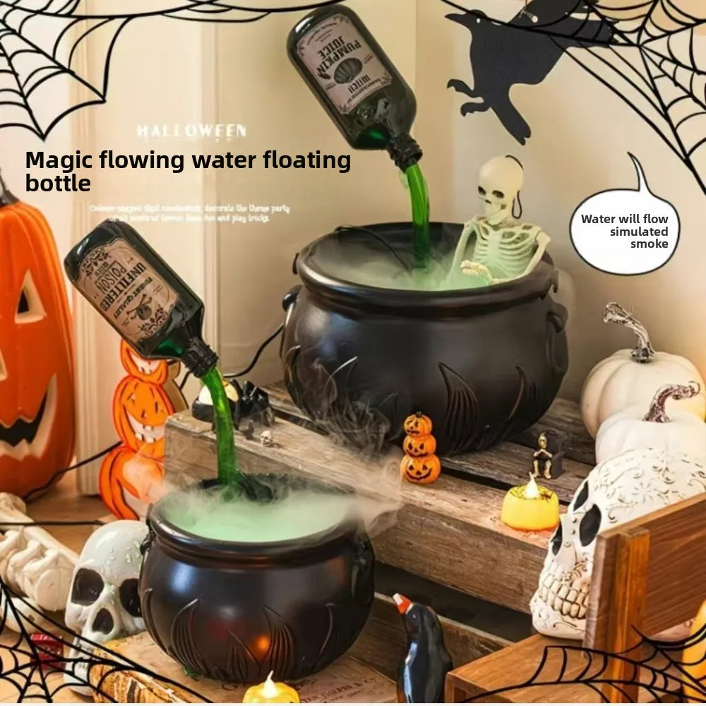 Witch Cauldron Fog Machine Halloween Prop With LED Glow - Tophatter Daily Deals
