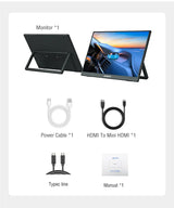 16 Inch Portable Touch Monitor 1920x1200 HDR10 Low Blue - Tophatter Daily Deals