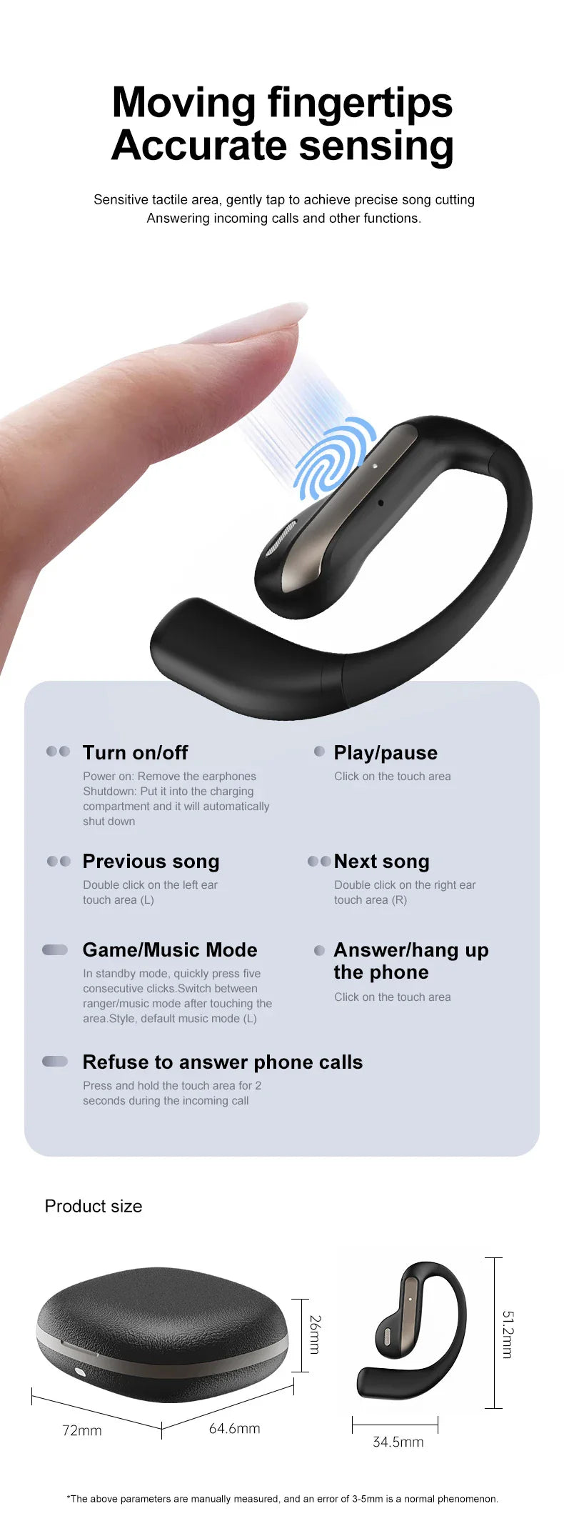 AI Translation Earbuds With Noise Canceling Ear Hook Sports - Tophatter Daily Deals